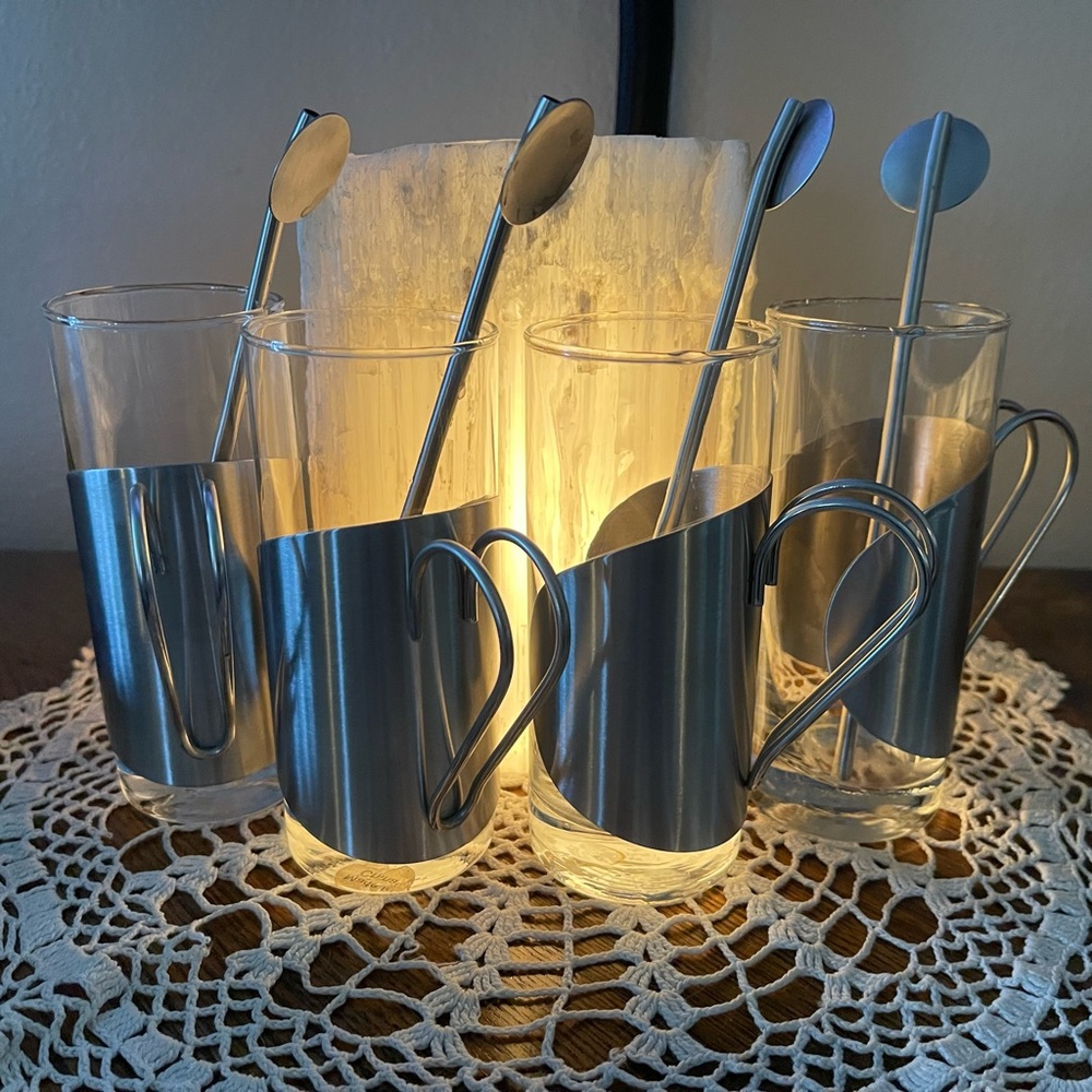 Darry Irish Coffee Set, 12pc (4 glasses/4 removable handles/4 stir stick straws)